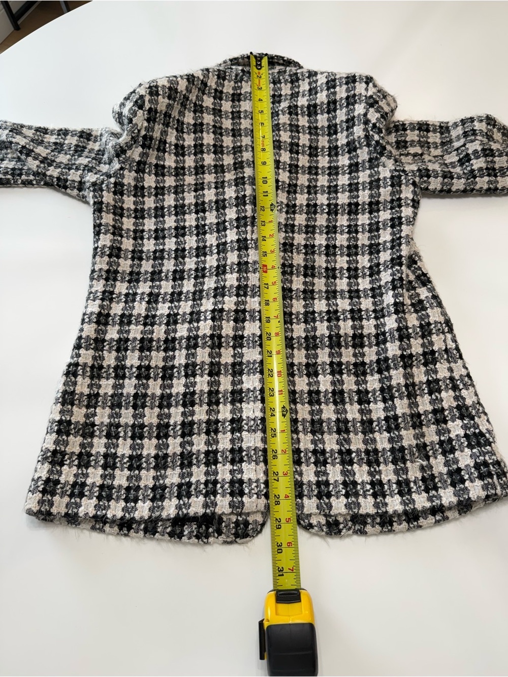 Black & White Houndstooth Blazer - Tailored Women's Suit Jacket Size Large - Picture 9 of 9